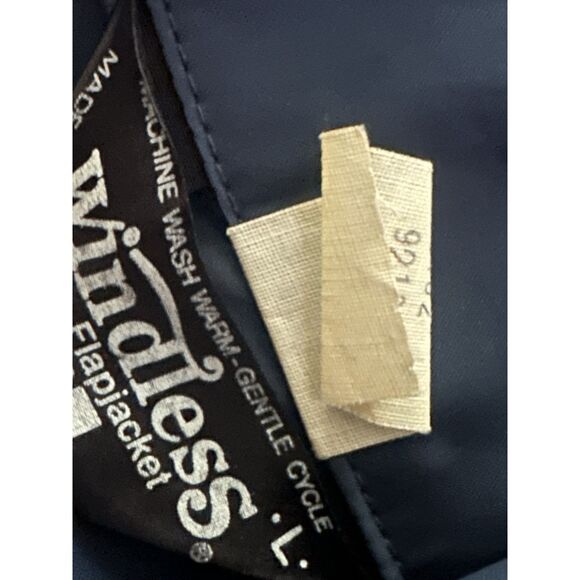 Windless L Vintage Windbreaker Jacket Snap Closure Navy Lightweight - Picture 2 of 5